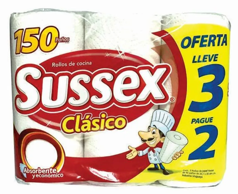 ROLLOS DE COCINA SUSSEX CLASICO 3X2 150PAÑOS