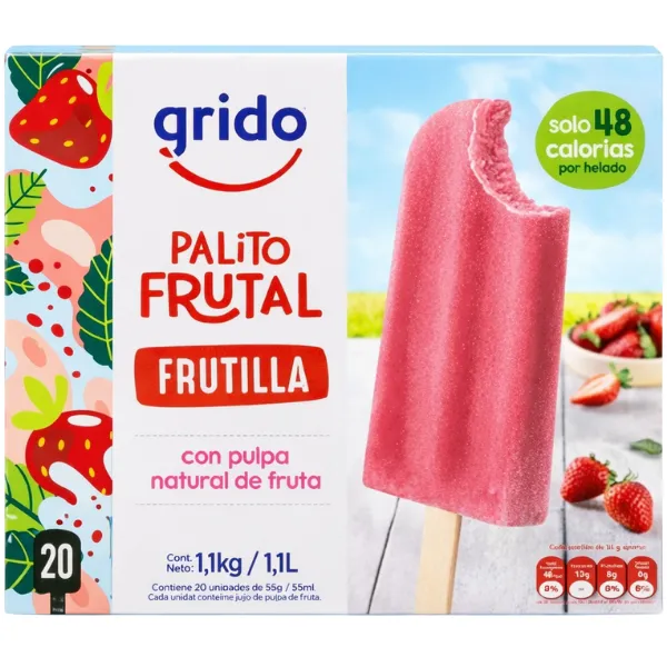PALITOS FRUTILLA X 20 GRIDO